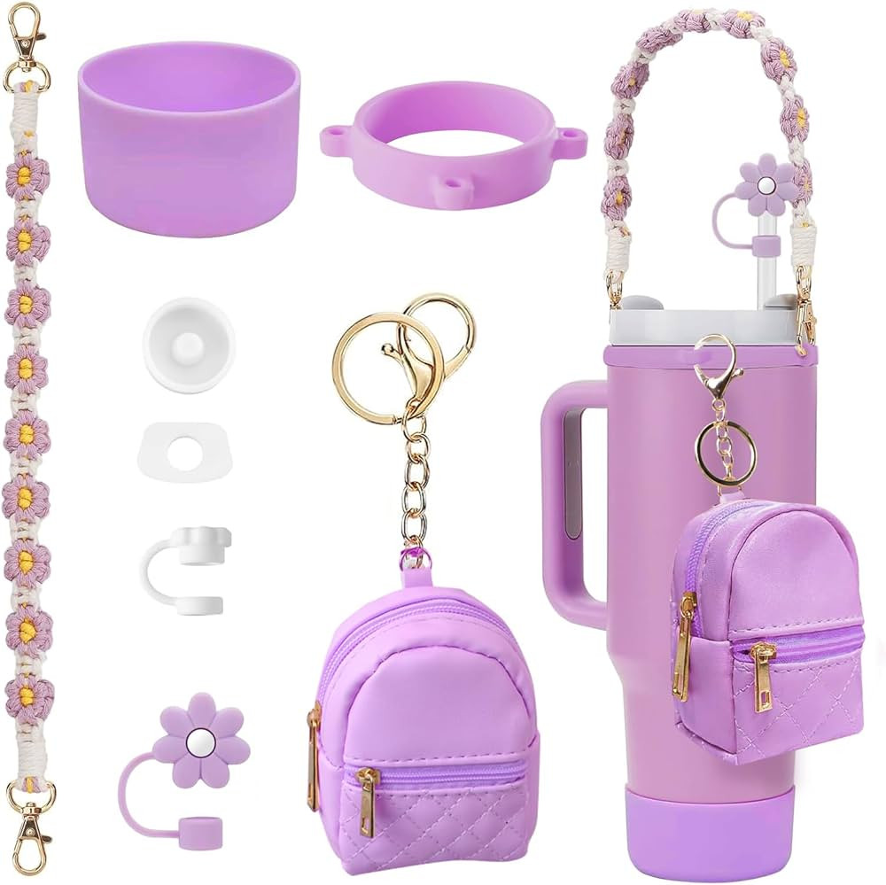 7 PCS Cup Accessories Set Including Water Bottle Handle Strap Silicone Boot,Coin Purse,Silicone C... | Amazon (US)