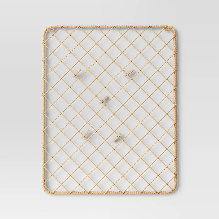 16"x20" Metal and Rattan/Wicker Wall Organizer (Includes 5 Clips) - Threshold™ | Target