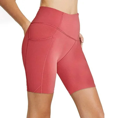 MRULIC yoga pants Women High Waist Yoga Shorts With Side Pockets Running Gym Workout Biker Shorts Pi | Walmart (US)