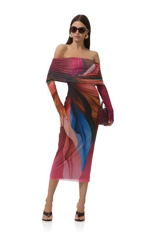 Cornelia Dress - Earthen Leaf Lotus | ShopAFRM