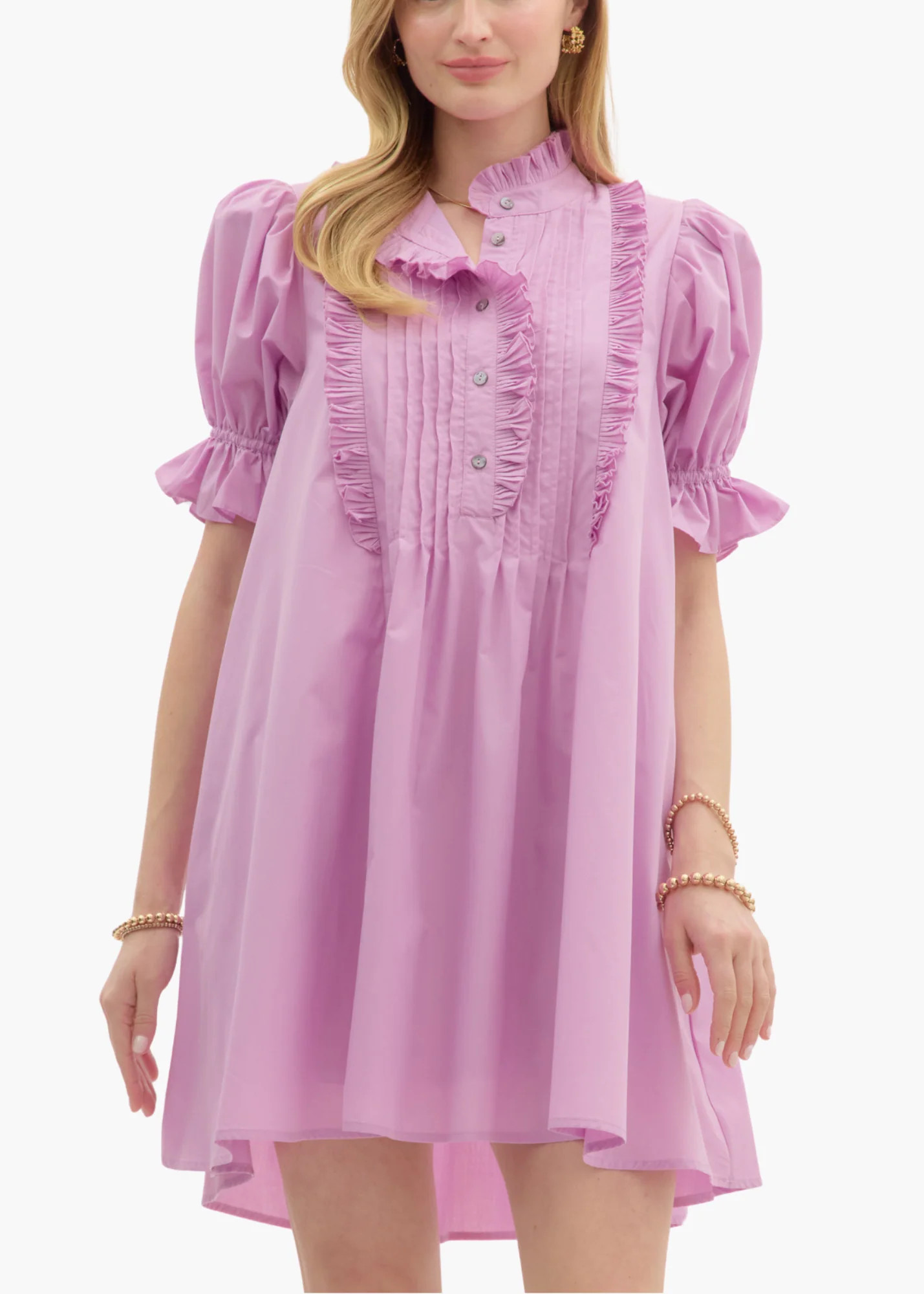 Evie Mini Dress in Lilac Pink | Poppy and Pink