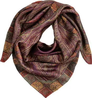 Paisley Silk Satin Square Scarf | Nordstrom