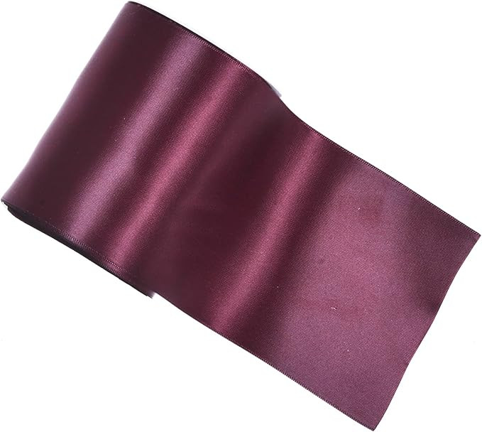 YAMA Burgundy Double Faced Satin Ribbon, 4 Inch 5 Yards, Great for Crafts Bows Flower Bouquet Wed... | Amazon (US)