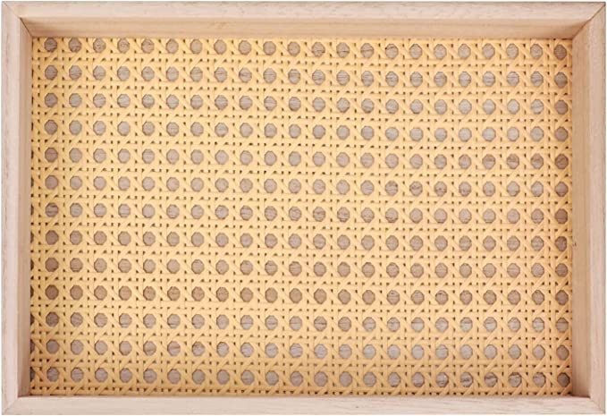 Amazon.com: Rectangle Premium Rattan hometray, Basket Serving Tray, Rattan Food Tray, Handmade Ra... | Amazon (US)