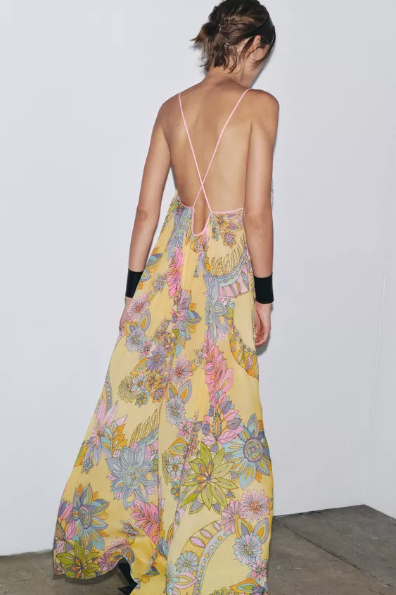 ZW COLLECTION LONG PRINTED DRESS | Zara UK