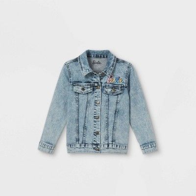 Girls' Barbie Denim Jacket - Blue | Target