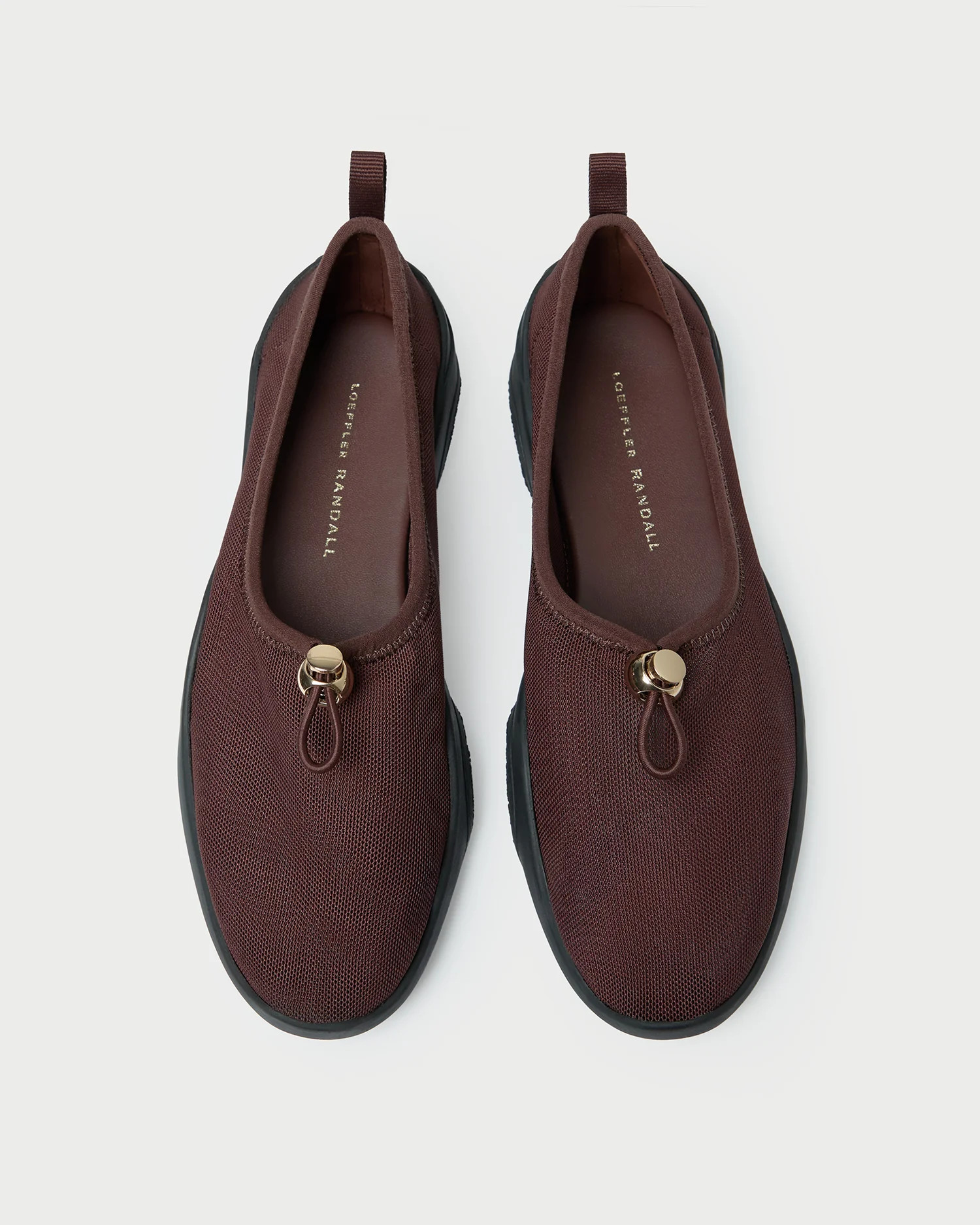 Raina Dark Brown Mesh Flat | Loeffler Randall