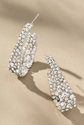 Rhinestone Encrusted Hoop Earrings | Anthropologie (US)