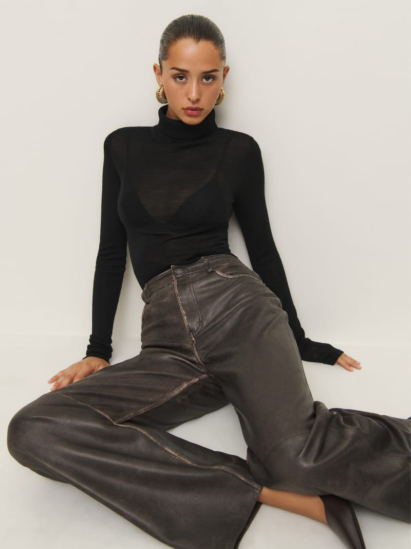 Ayla Regenerative Merino Sheer Turtleneck | Reformation (Global)