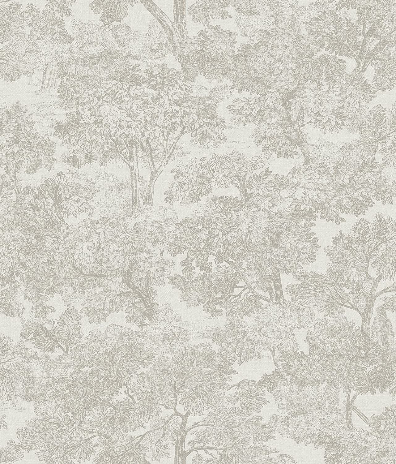 Chesapeake 3112-002722 Blyth Toile Wallpaper, Grey | Amazon (US)