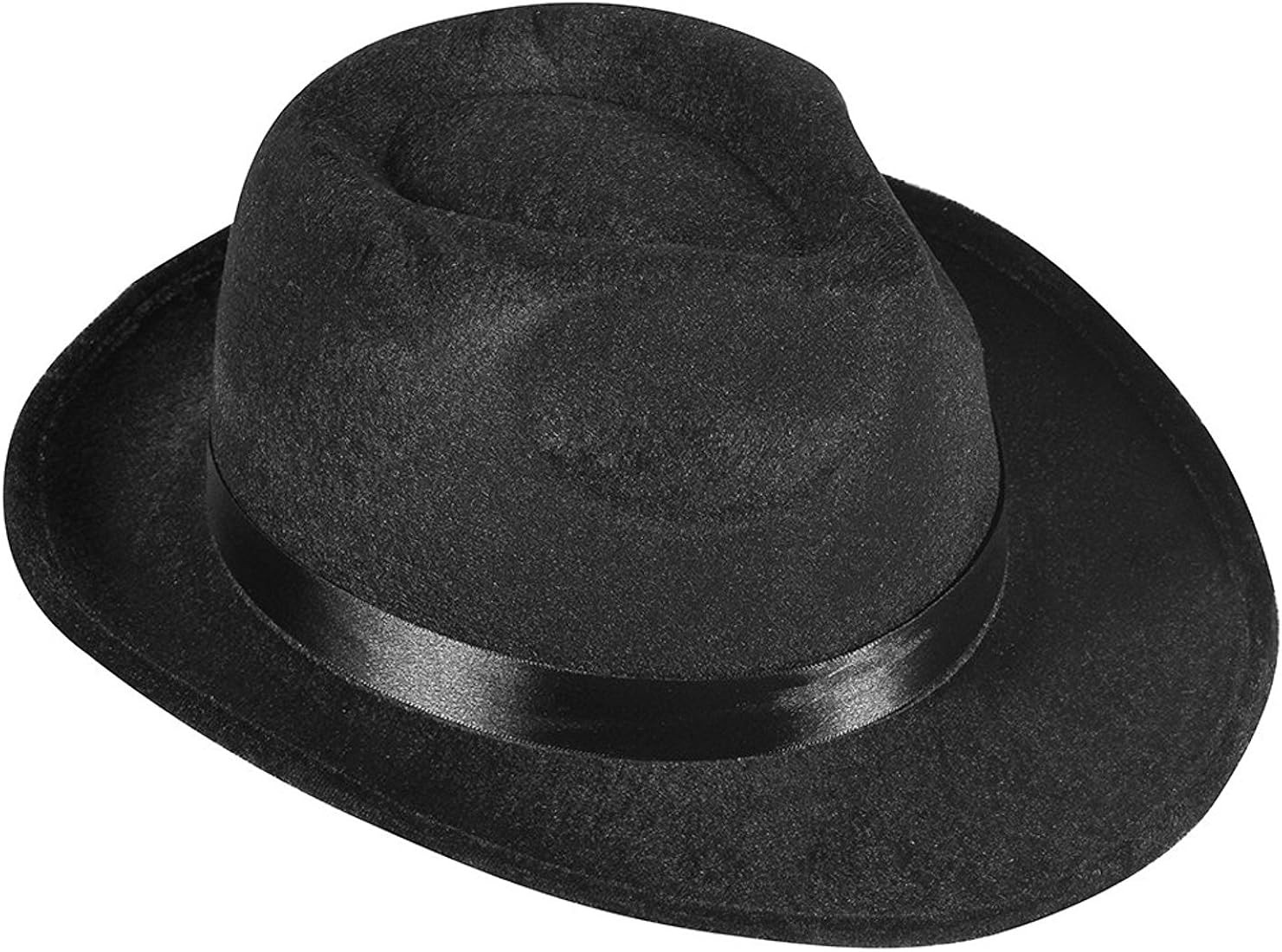 Fedora Hats for Men Unisex Fedora for Men Structured Gangster Trilby Felt Black Fedora Hat for Wo... | Amazon (US)