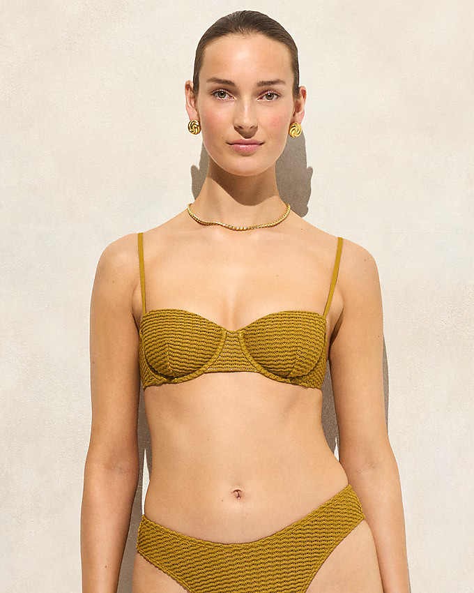 Crochet balconette underwire bikini top | J. Crew US