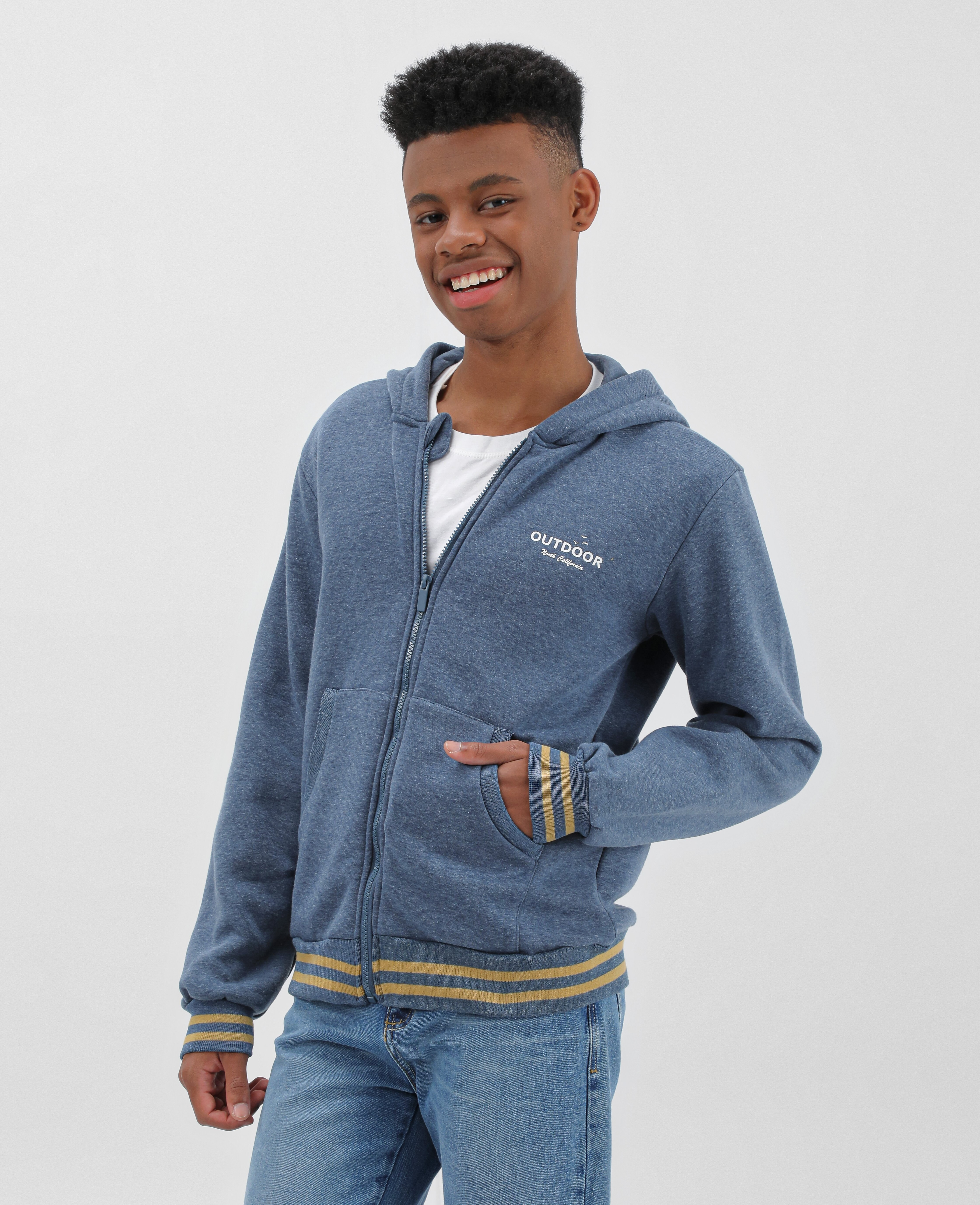 Blusa de moletom juvenil Outdoor azul | Y C by Riachuelo | Riachuelo (BR)