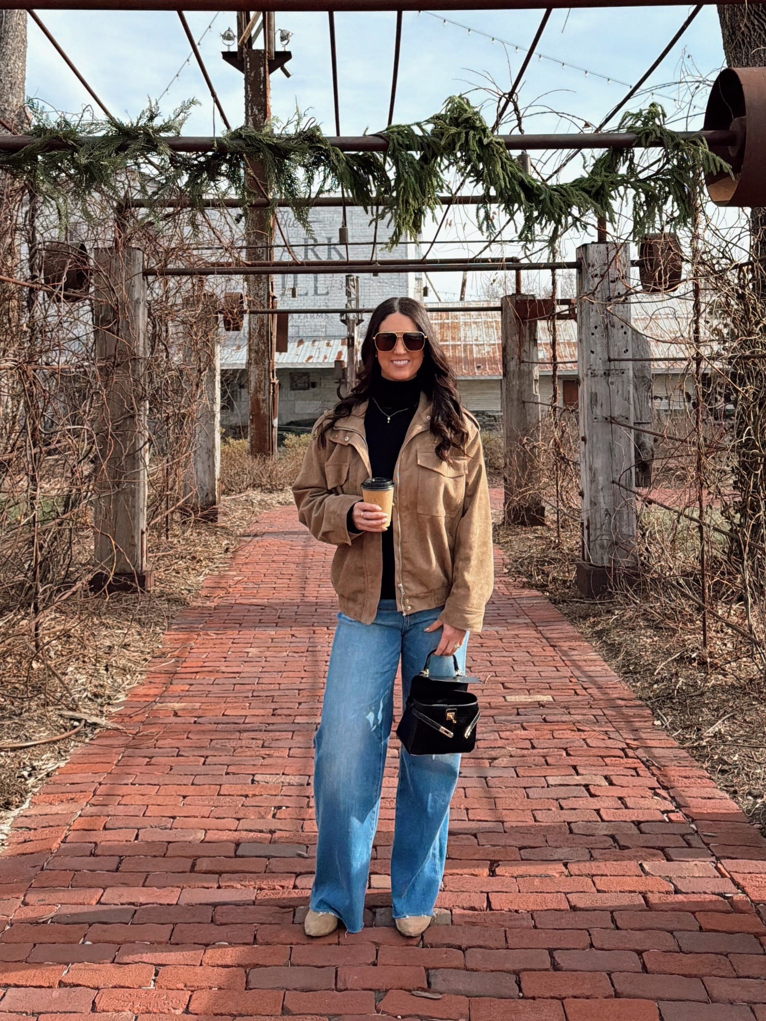 Casual cute winter outfit. Love love this jacket. Fits more oversized! And these jeans are a splurge but so worth it. 

#LTKootd #LTKOver40 #LTKTravel