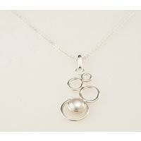 Pearl Necklace - Pendant- Sterling Silver With Pearl- White Necklace- Jewelry Handmade | Etsy (US)