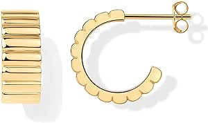 PAVOI 14K Gold Plated Chunky Hoop Earrings | Chic Boho Statement Jewelry for Women | Amazon (US)