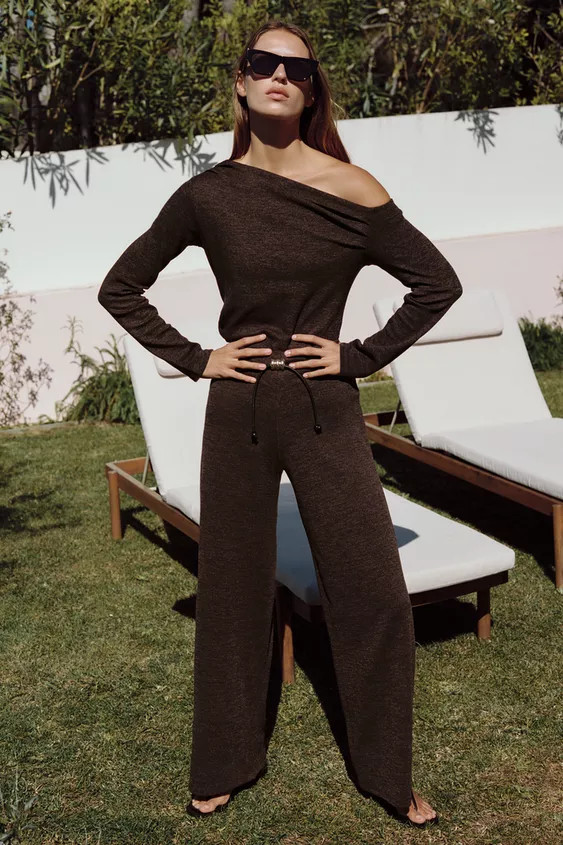 PIQUÉ BELTED PANTS | Zara Canada