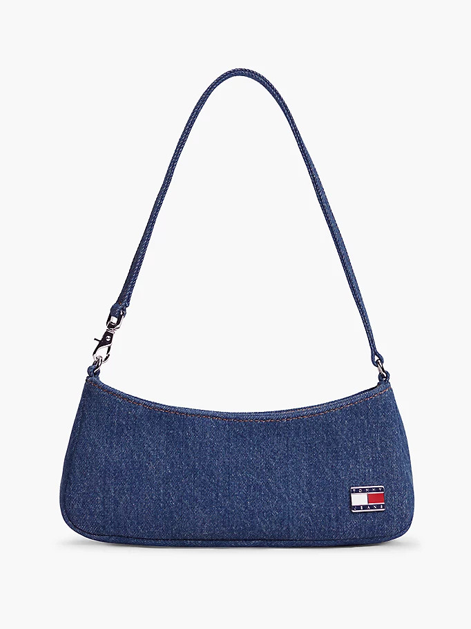 Logo Plaque Denim Shoulder Bag | Tommy Hilfiger UK