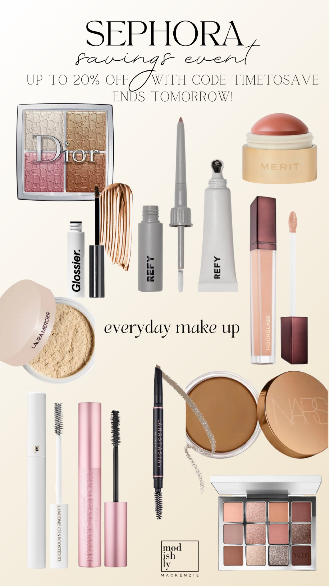 everyday make up favorites from the sephora sale! 
concealer shade: cedar
merit blush: beverly hills
bars bronzer: 2
refy lip: taupe 
glossier boy brow: blonde
anastasia: blonde

#LTKsalealert #LTKfindsunder50 #LTKbeauty