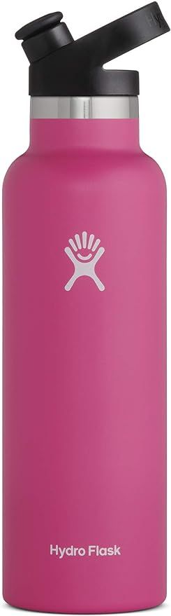 Hydro Flask 21 oz. Standard Mouth Water Bottle with Sport Cap- Stainless Steel, Reusable, Vacuum ... | Amazon (US)