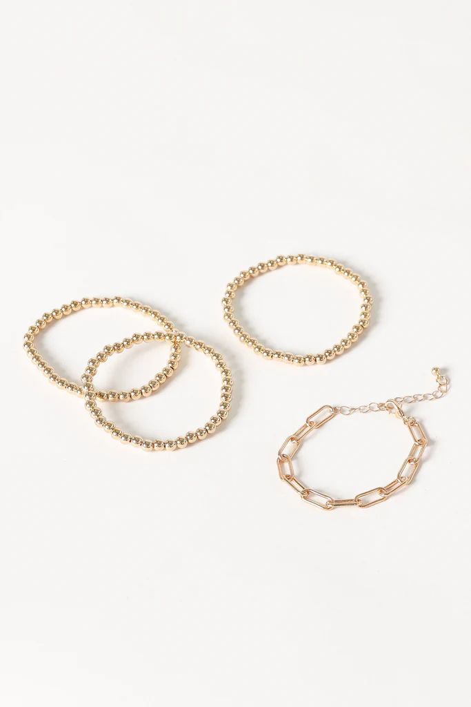 Kaleigh Stacked Bracelets - Gold | Petal & Pup (US)