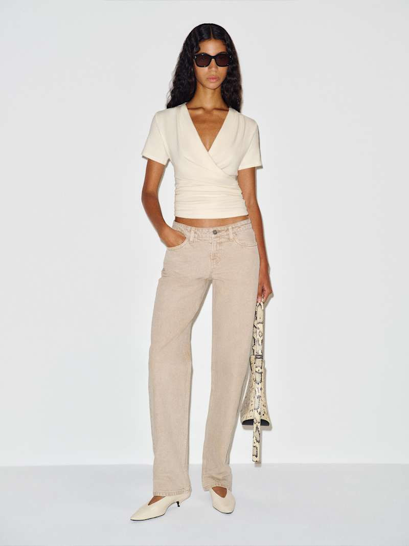 Reformation Larah Knit Top Ivory Large | Reformation (Global)