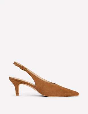 High Cut Slingback Court-Tan | Boden (US)