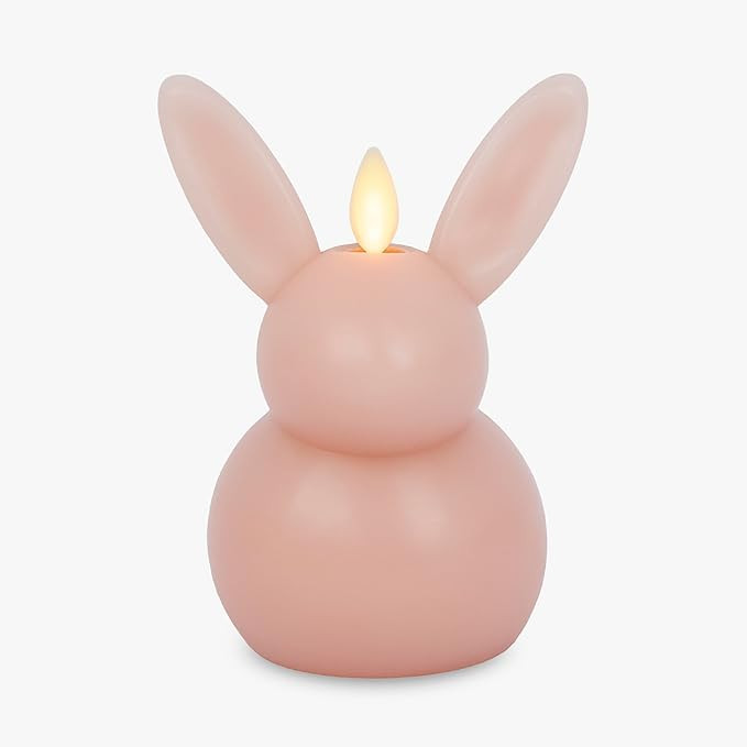 Luminara Easter Bunny Candle- Dusky Rose 3.2" x 3.2" x 5.1"- Flameless Real-Flame Holiday-Inspire... | Amazon (US)