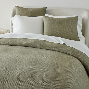 European Flax Linen Mini Waffle Duvet Cover & Shams | West Elm | West Elm (US)