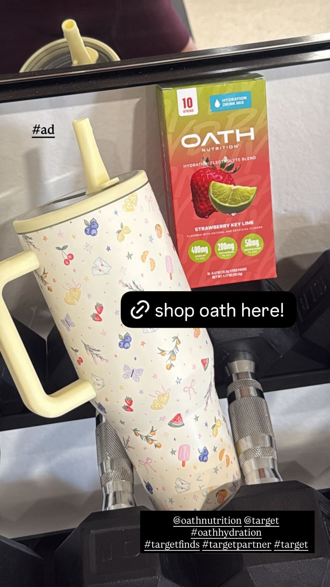 #ad It’s a sweaty workout kinda day, but we gotta first hydrate with @oathnutrition - now available in the sporting goods section at @target! #OathHydration #TargetFinds #TargetPartner #Target 
HIIT WORKOUT - 45 seconds on, 15 off x3
Jump squats
Lateral crab walks with jump squat 
Bear plank shoulder taps to hop outs 
Bear plank burpee to full stand 
Jumping jacks 
Squat to lateral leg lift 
Low squat to heel raise + pulse 

I’ve linked the electrolytes in my LTK shop so you can shop directly from there @Shop.LTK #liketkit 

Now get to the workout! :)