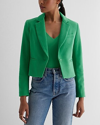 One Button Cropped Blazer | Express