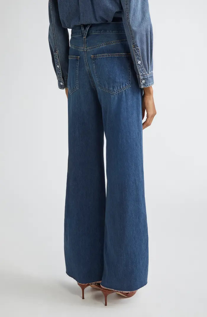 Kasey Raw Hem Mid Rise Wide Leg Jeans | Nordstrom