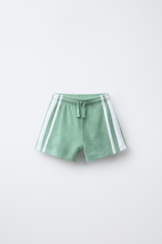 TOWELING SHORTS WITH SIDE STRIPES | Zara US