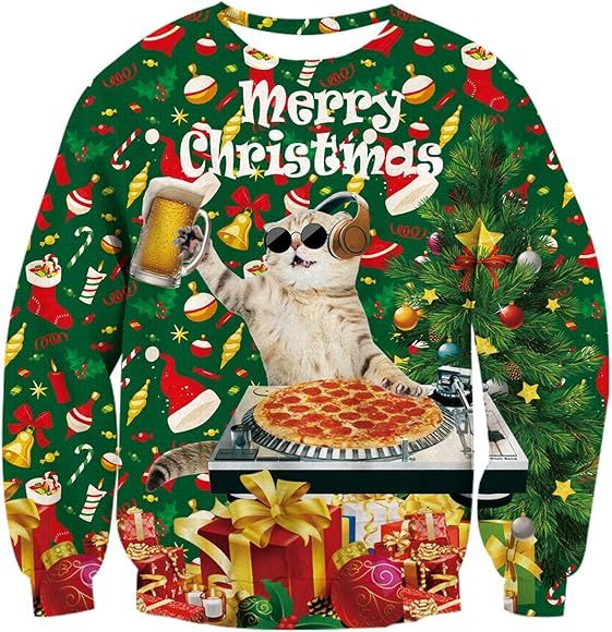 Goodstoworld Mens/Womens Ugliest Christmas Sweatshirt 3D Unique Hilarious Graphic Pullover Shirt ... | Amazon (US)