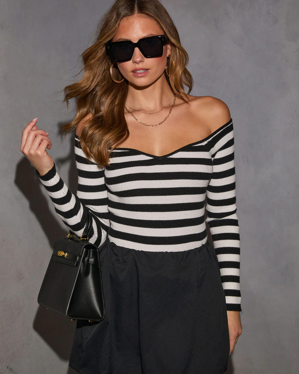 Jennah Off The Shoulder Striped Top | VICI