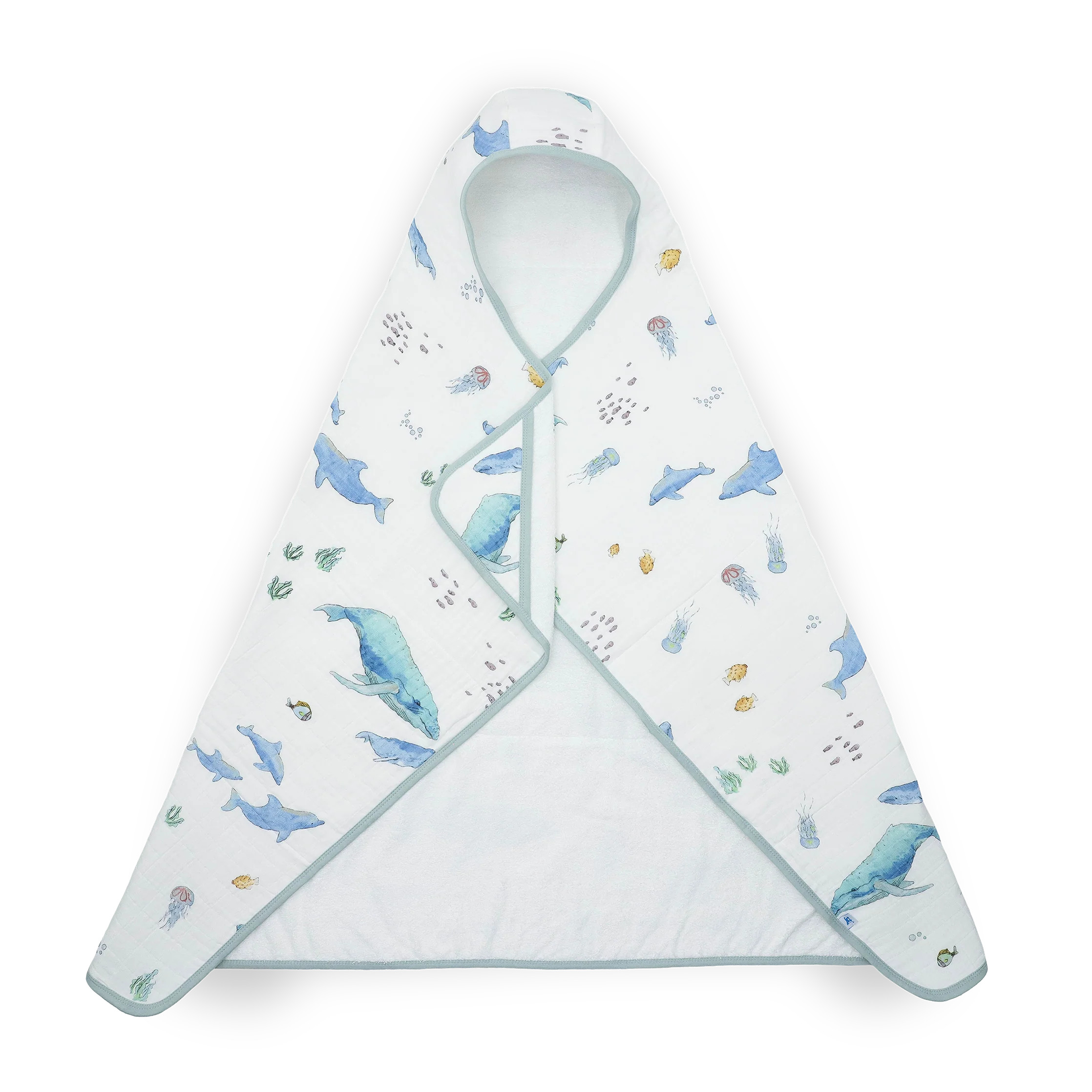 Toddler Hooded Towel - Whales | Little Unicorn