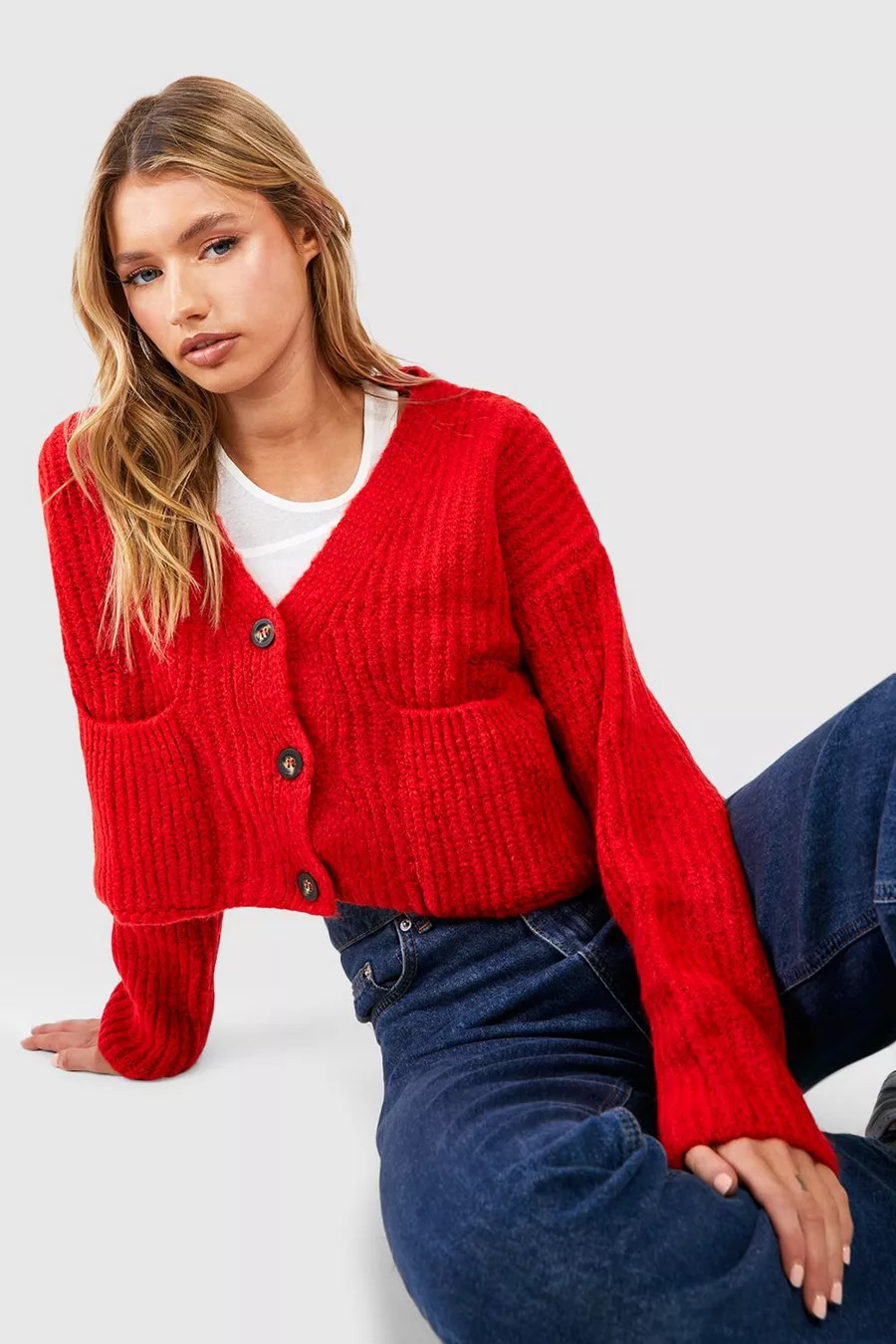 3 Button Slouchy Cardigan With Pockets | Boohoo.com (UK & IE)