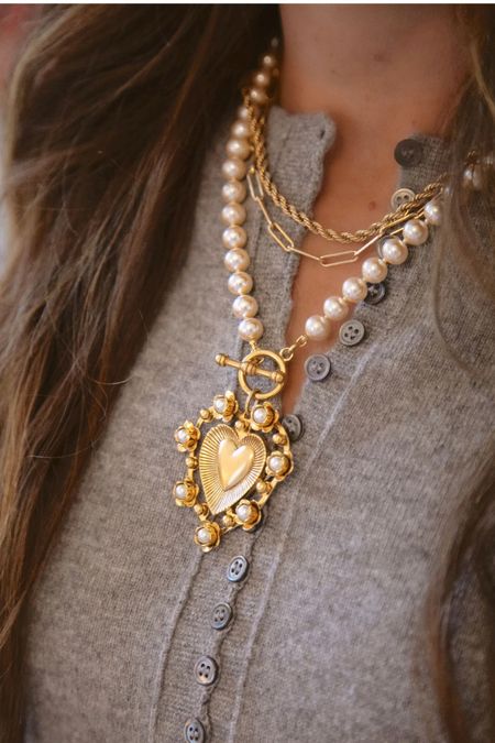 French girl aesthetic, French girl style, pearl heart necklace, necklace stack, cool mom atyle 

#LTKFestival #LTKover40 #LTKsalealert