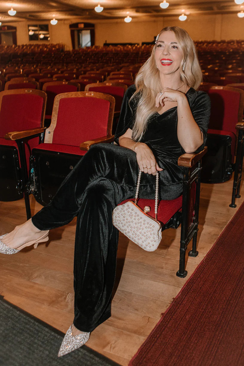 Livi Jumpsuit in Black Velvet | Ivy City Co