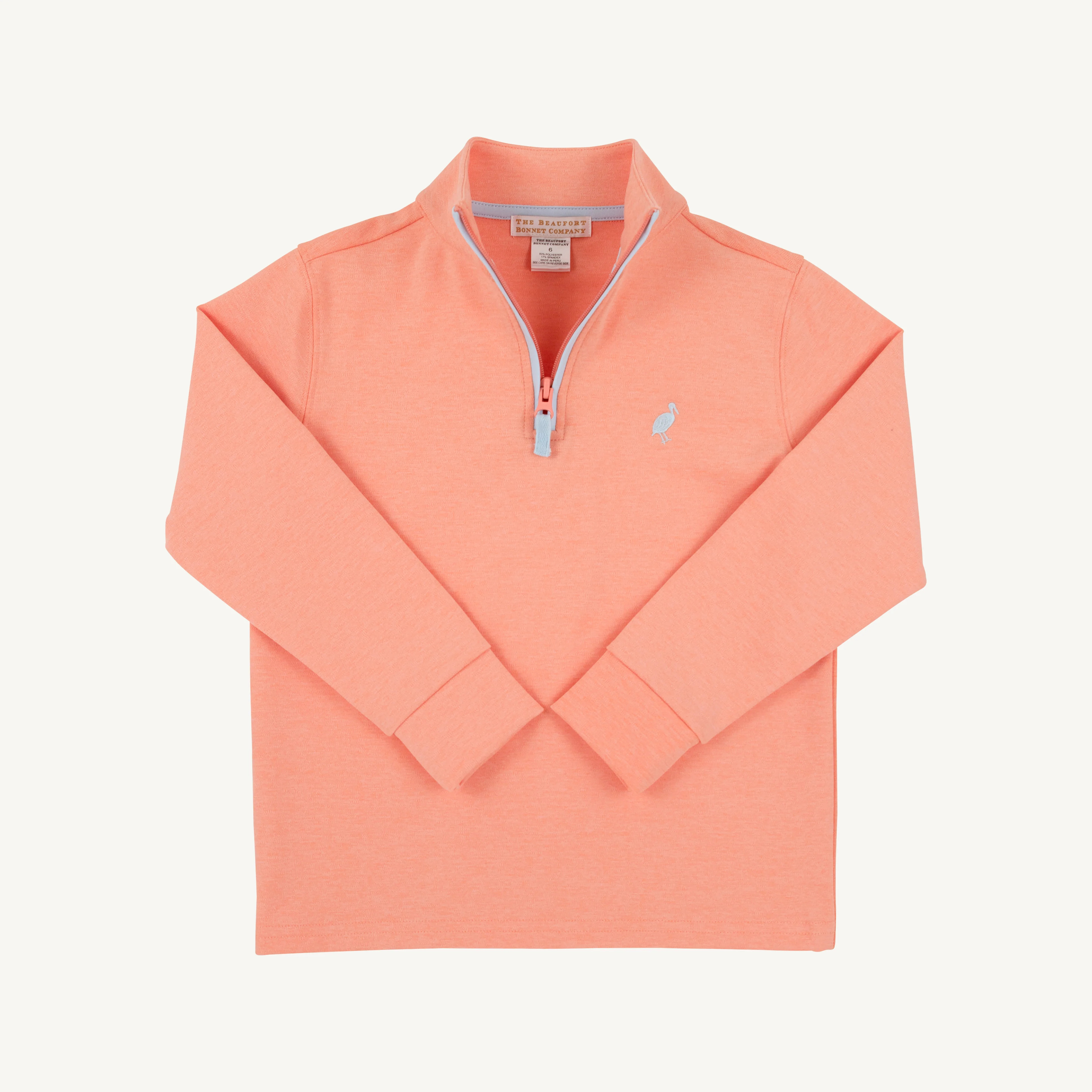 Prepletic™ Hayword Half Zip - Seashore Sherbet Heathered with Buckhead Blue Stork | The Beaufort Bonnet Company