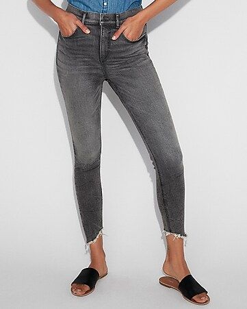 Super High Waisted Denim Perfect Stretch+ Ankle Leggings | Express