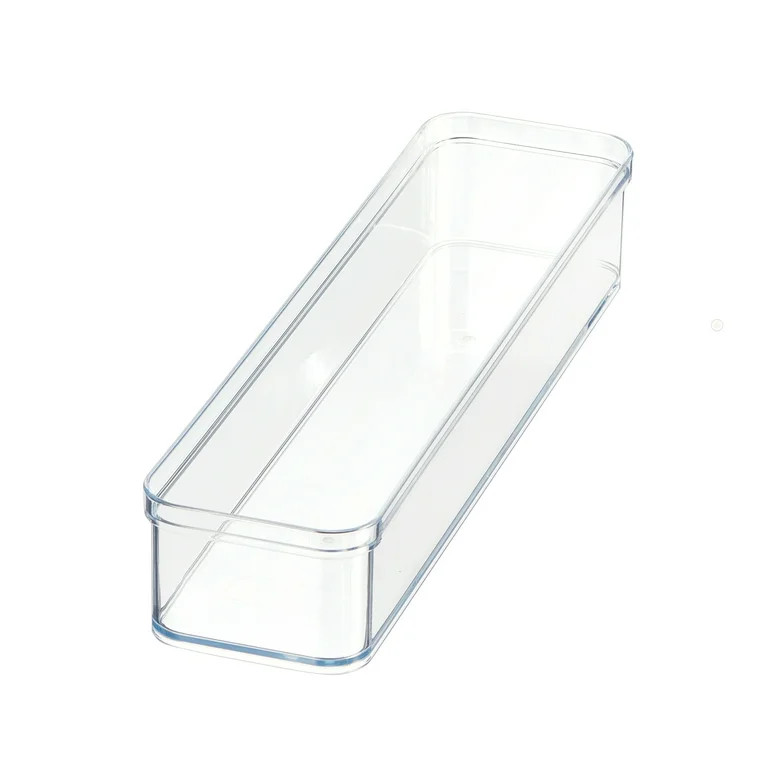 Mainstays Extra Large Clear Plastic Narrow Kitchen Drawer Organizer Storage Tray, Cabinet, Desk a... | Walmart (US)