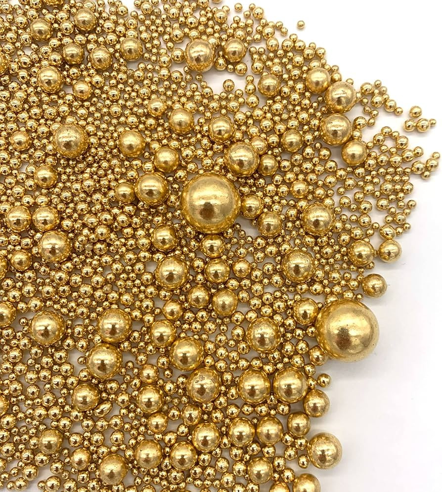GEORLD Gold Pearl Sugar Sprinkles Candy Mixing Size Baking Edible Cake Decorations Cupcake Topper... | Amazon (US)