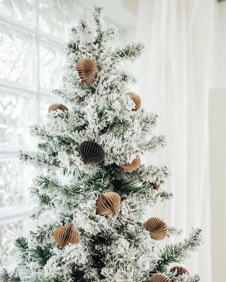 Home decor: Flocked Christmas tree and neutral garland for the holiday tree, ornaments 

#LTKhome #LTKHoliday #LTKstyletip