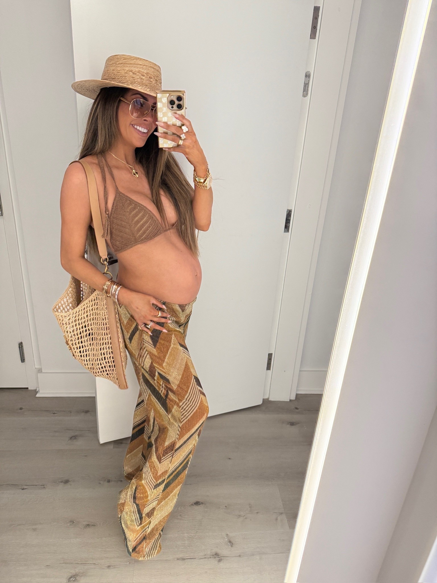 Wearing a size large in this swimsuit and size medium in pants! 

Resort wear, Swimsuit, Beach outfit, Devon Windsor, Maternity Outfit, Beach vacation outfit, Emily Ann Gemma 

#LTKmomlife #LTKTravel #LTKBump