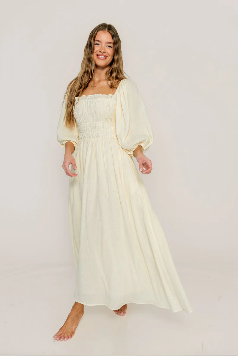 Hayes 100% Premium Cotton Maxi Dress in Faded Grid *2/20 PRE-ORDER* | Worth Collective