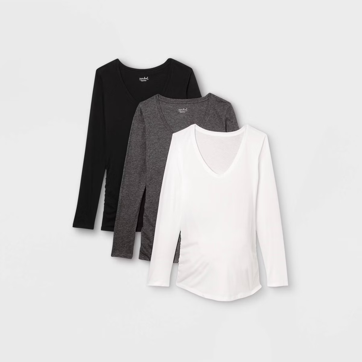 Long Sleeve Scoop Neck 3pk Bundle Maternity T-Shirt - Isabel Maternity by Ingrid & Isabel™ Blac... | Target