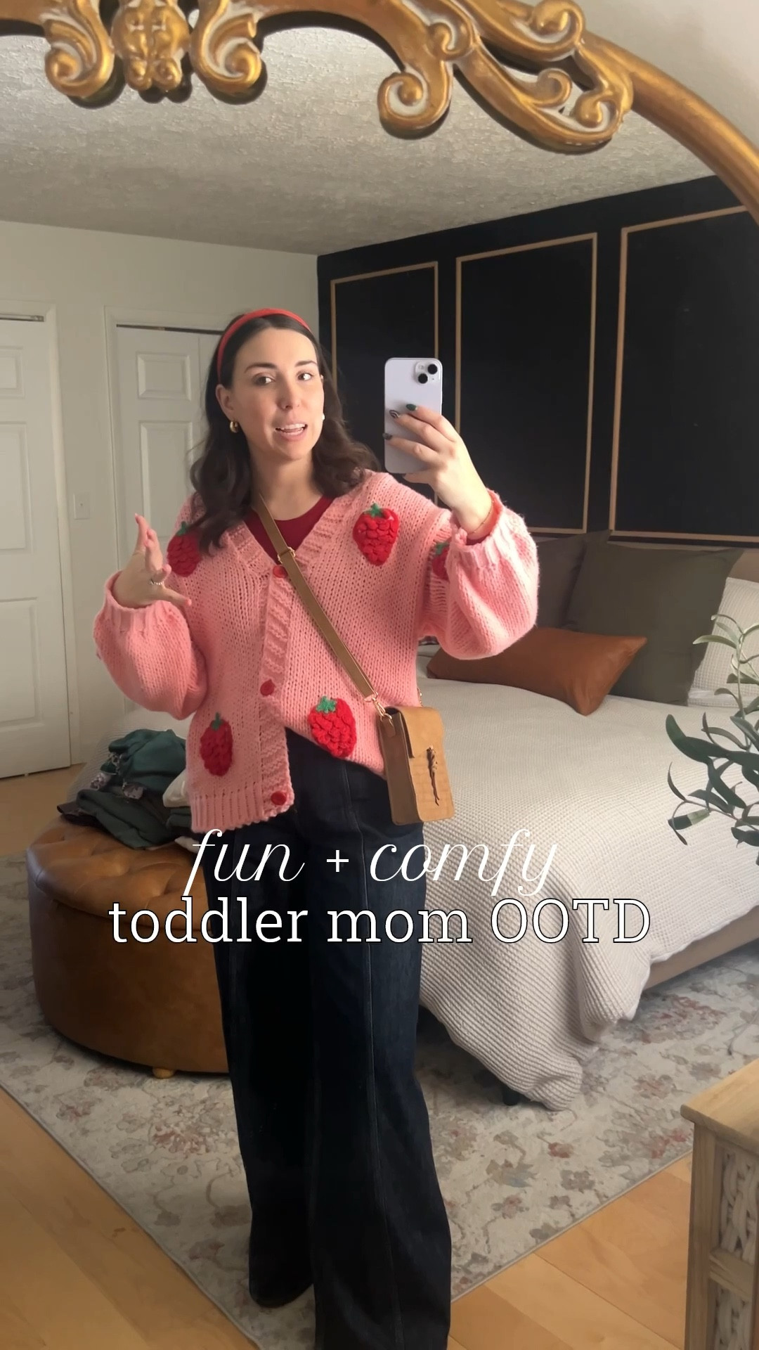 OOTD walkthrough- All Amazon Spring transitional outfit! 💐
Strawberry textured sweater + The Drop wide leg jeans + diamond mesh flats + cute leather cell phone bag 🍓🌷🩷

#LTKFindsUnder50 #LTKStyleTip #LTKWatchNow