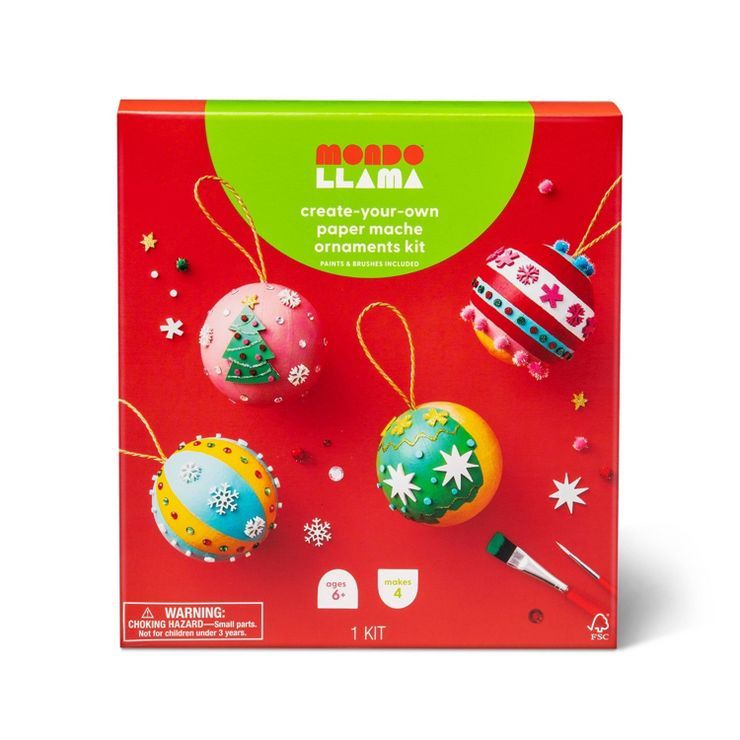 Create-Your-Own Paper Mache Ornament Kit - Mondo Llama&#8482; | Target