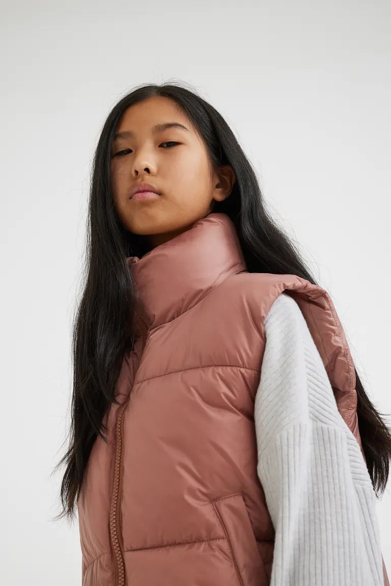 Puffer Vest - Dark beige-pink - Kids | H&M US | H&M (US + CA)
